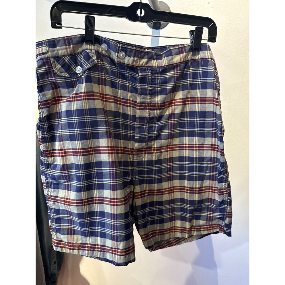Vintage 70s Sears Roebuck and Co Plaid Shorts Made in USA Blue Red Men 38‎